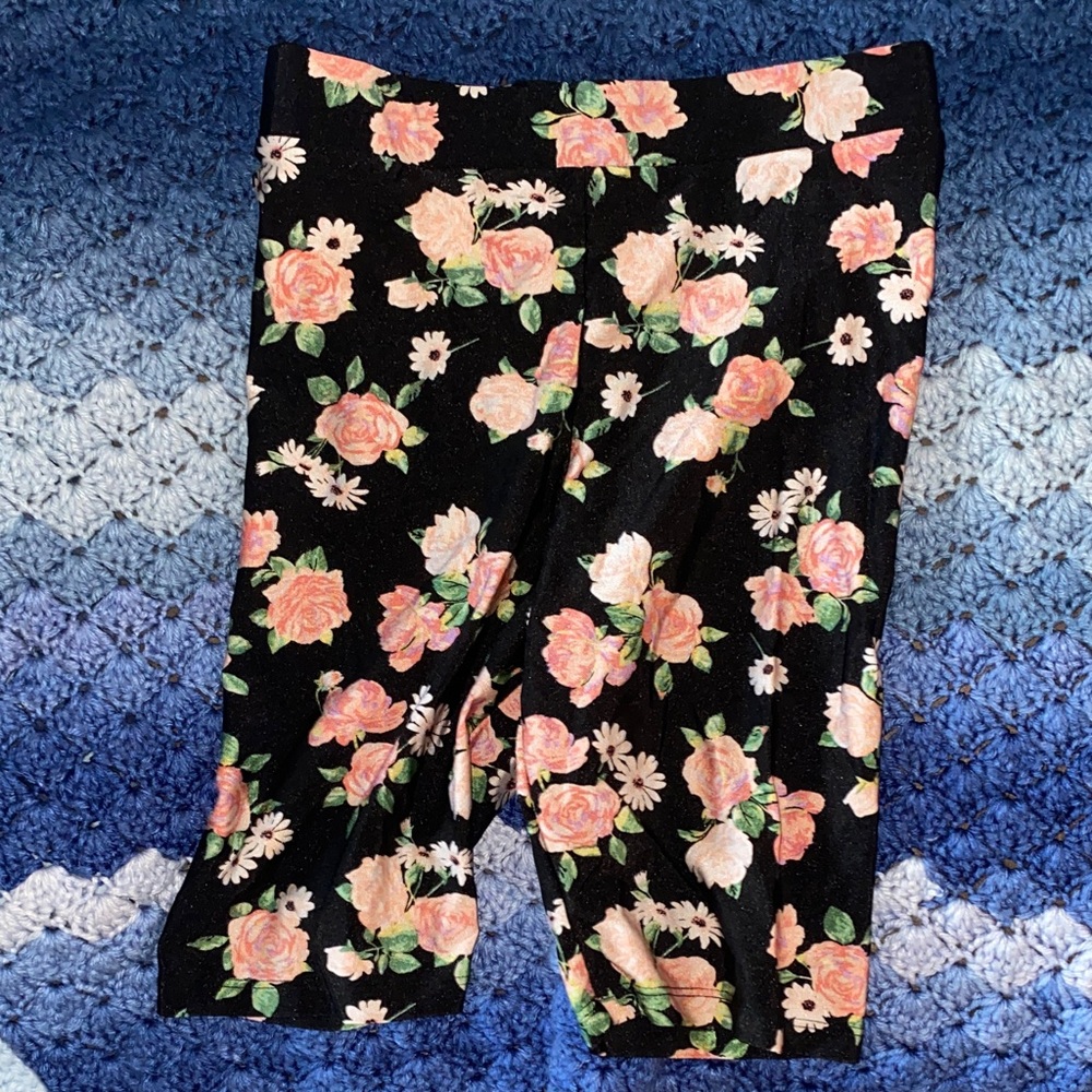 H&M Kids Floral Leggings - Black and Pink